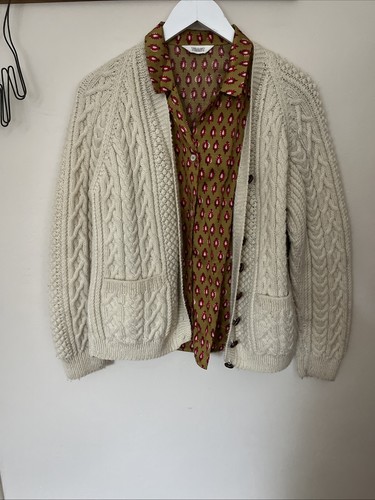 Aran cardigan hand knitted - aran,