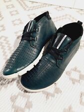 Ecco Mens Intrinsic 1 Chukka Sneakers Dioptase Green Leather UK 7 Excellent 