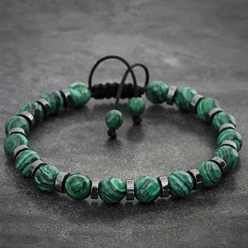 Malachite beaded bracelet - beaded,