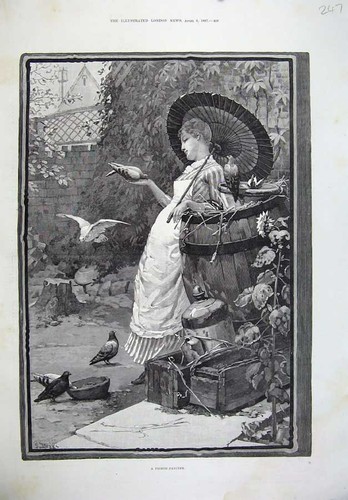 Old antique print 1887 - print, begg