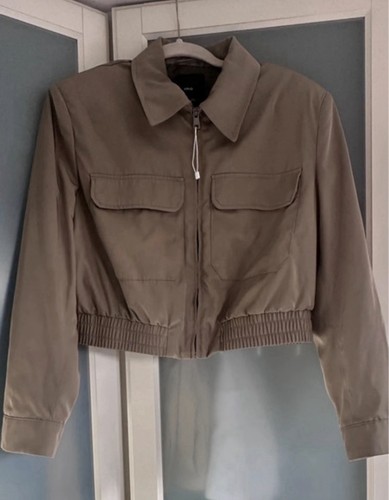 Mango cropped khaki jacket - khaki,