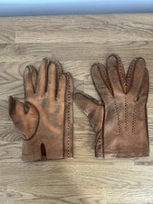 Mens Brown Soft Leather Driving Gloves. Large. VTG 70’s. MR25935 