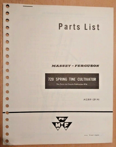 Parts list for massey ferguson - parts,