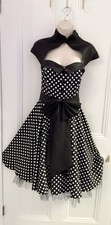 New Milk Moon Vintage Spotted Swing Dance Dress Size 14