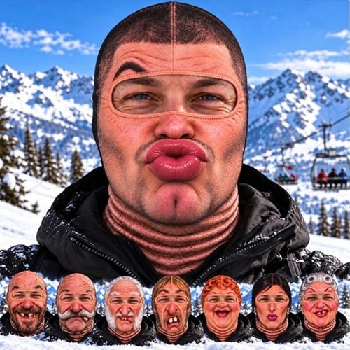 Funny face ski mask - 3d,