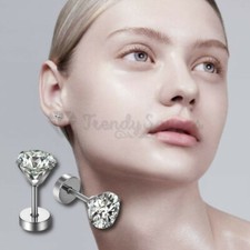 Hypoallergenic Sterile Piercing Studs Surgical Steel 5MM Zirconia Stud Earrings