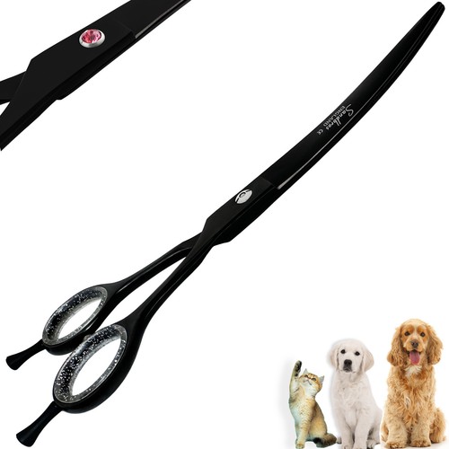Curved dog grooming scissors - dog,