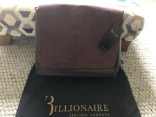 Billionaire Messenger Satchel Briefcase Italian Couture Mens Brown Leather