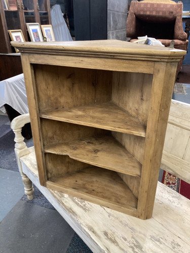 Antique pine corner cupboard - pine,