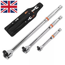 3 Piece Mini Breaker Bar Set 1/4'' 3/8'' 1/2'' Drive Breaker Bar 180° Rotatable