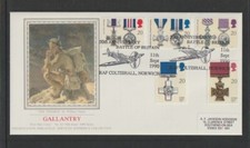GB 1990 SG1517-21 Silk FDC Sothebys-63 Gallantry-"The Thinker" by Sir William Or