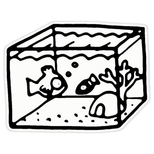 Fish tank white - vinyl, decal