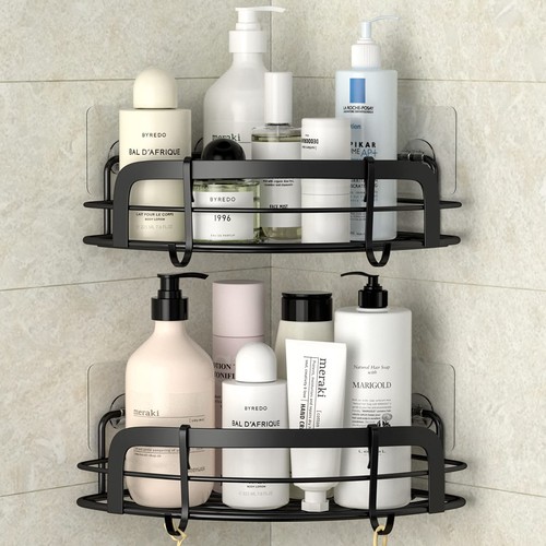 Steugo black corner shower - black,