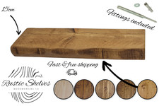 15CM Chunky Rustic Floating  Live Edge shelves With Concealed Brackets