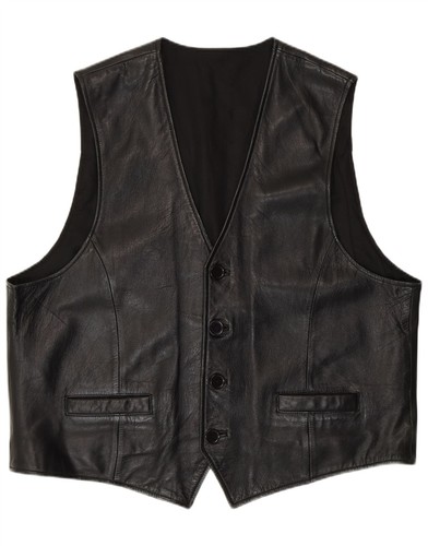 Mens leather waistcoat xl - mens,