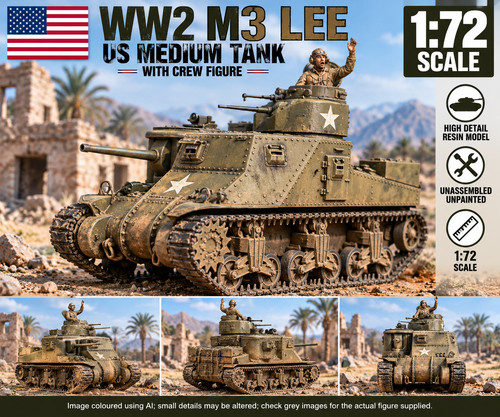 Ww2 lee medium tank - 1:72,