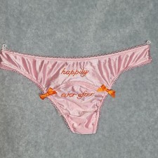 Rare Y2K Victorias Secret Bride Thong Size Medium Pink Satin Veil Bow Vintage