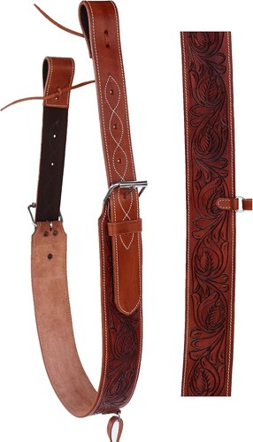 Leather western girth tooled - girth,