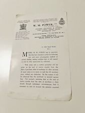 1920s W.M. Power Ltd Letter Royal Warrant Holders Frame Specialists Old Bond St