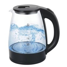 2L Electric Glass Kettle 1800W FAST BOIL Auto Shut Blue LED NO PLASTIC BPA FREE