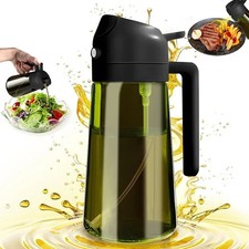 470ml 2-in-1  Glass  Olive Oil Dispenser  & Sprayer Bottle for Cooking Kitchen