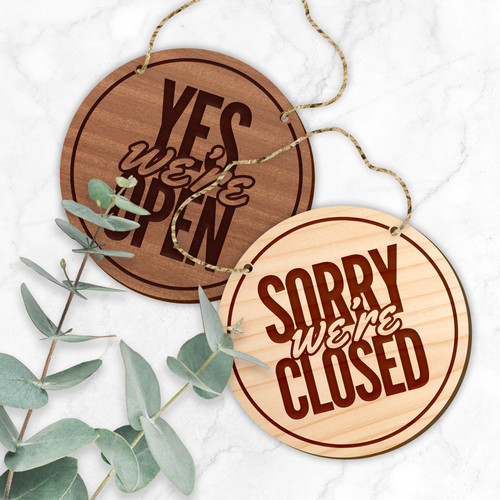 Double sided wooden open and - double,