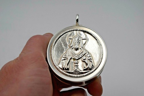 Nice silverplated church pyx - silverplated,