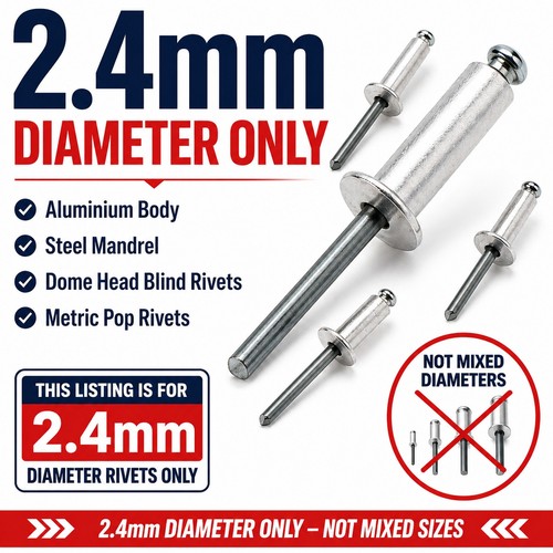 Pop rivets 4mm - rivets, aluminium