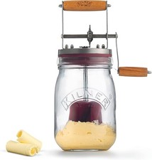 Kilner Butter Churner Set 1L Glass Jar with Hand Churning Mechanism