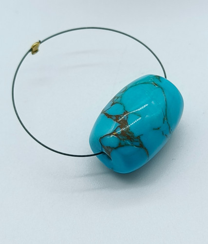 Natural turquoise drum shape - drum,