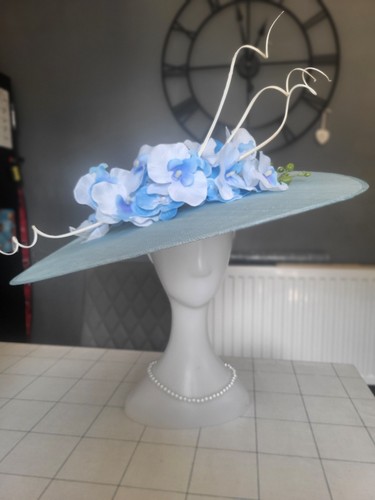 Baby blue sinamay orchid wide - ,