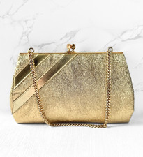 Vintage Evening Purse | 1960s Vintage Hilmar Gold Lame Handbag | Fashion History