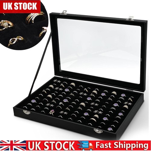 100 slot ring box glass - slot, lid