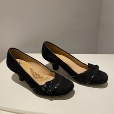 Sofft Black Suede Leather Heels US 7, UK 5 NARROW Shoes VGC short Chunky Heel