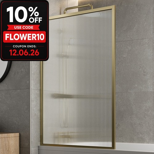 Brushed brass over bath shower - brushed,