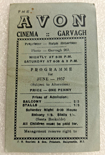 1957 cinema programme avon - cinema,