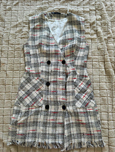 Zara tweed check sleeveless - tweed,