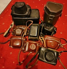 10x Vintage Camera Cases (Kodak, Agfa, Zorki, Omo, Etc)