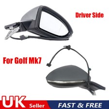 Right Driver Side For FVW Golf MK7 2012-2020 Electric Door Wing Mirror Primed UK
