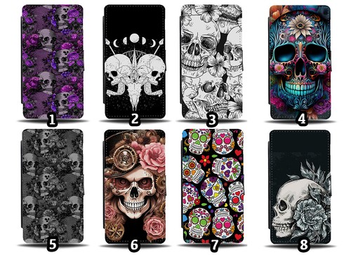 Skulls flip wallet case skull - skulls,