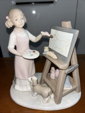 Art Class Girl with dog by