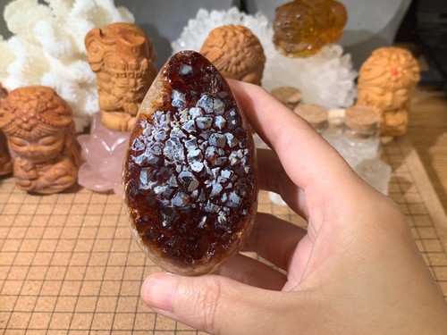Natural citrine geode quartz - natural,
