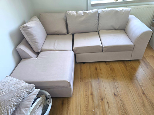 Beige 100 cotton - cotton, sofa