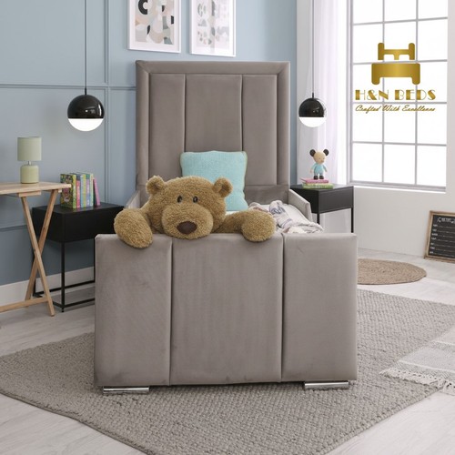 New kids bed frame - panel, plush