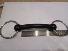 Rubber Snaffle. Flexible Curved Mouth. 5"