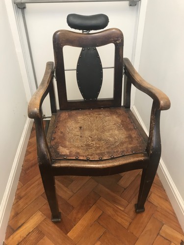 Antique oak barber chair - antique,