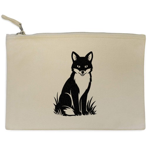 Fox sitting meadow of - in, a