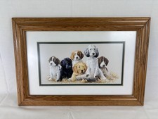 Framed Print, School Daze By James Killen, puppies, gun dogs