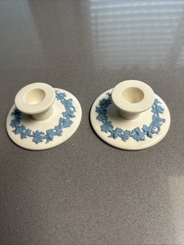Pair wedgwood queensware blue - wedgwood,