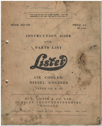 Lister 1 cyl ind - &, sl